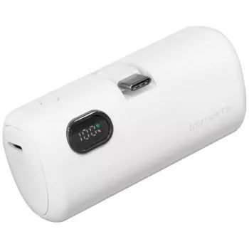 Batería externa 4smarts 541657 5000 mAh Li-Ion blanca USB-C 2 conectores PD 2.0 PPS Quick Charge 3.0 3,63 V