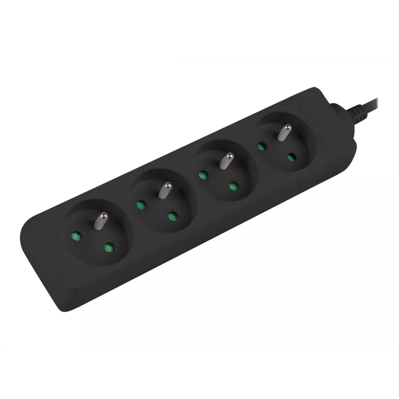 Regleta de alimentación Lanberg PS0-04E-0100-IEC-BK 1 m 4 tomas de corriente para interior negro