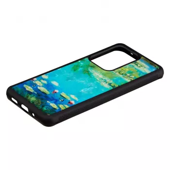 Funda protectora iKins para Samsung Galaxy S20 Ultra – diseño de nenúfares negro