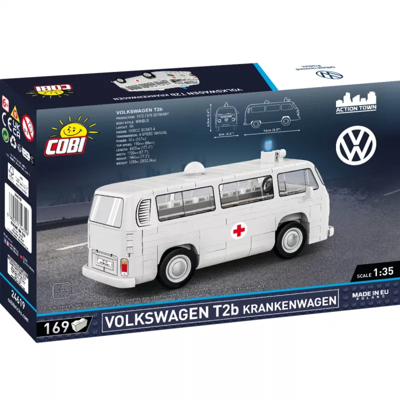 Maqueta Cobi Volkswagen T2b ambulancia 1:35 gris