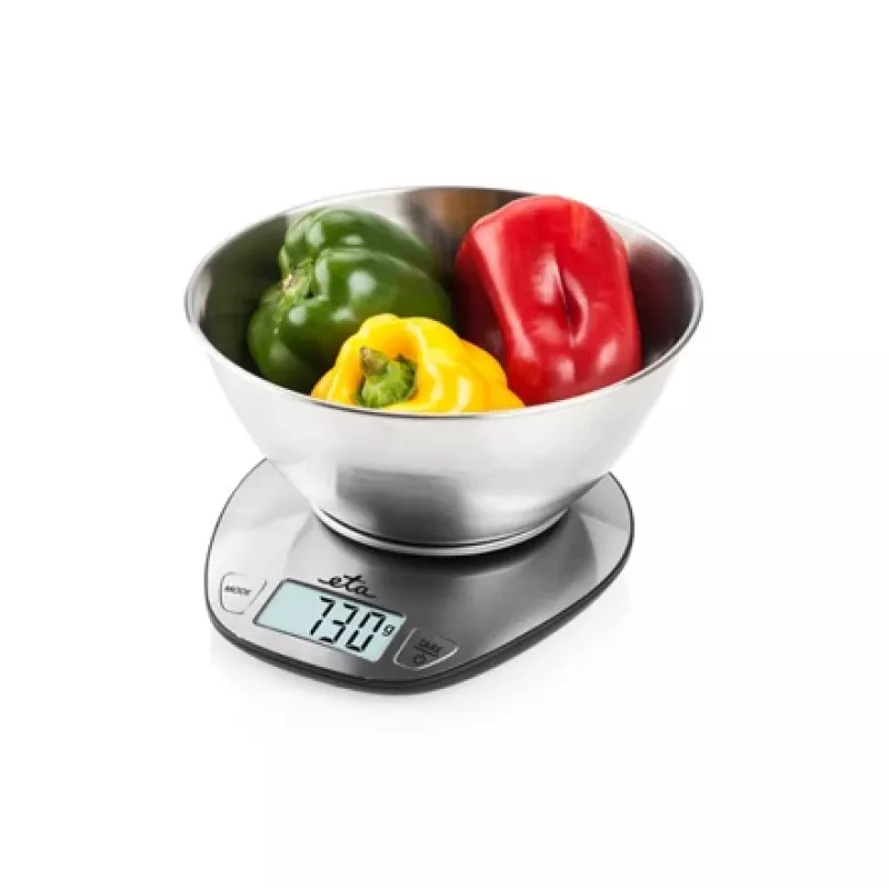 Báscula de cocina electrónica ETA Dori acero inoxidable, capacidad 5 kg, precisión 1 g