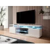 Mueble RTV EVA 180x40x56 blanco/blanco brillante
