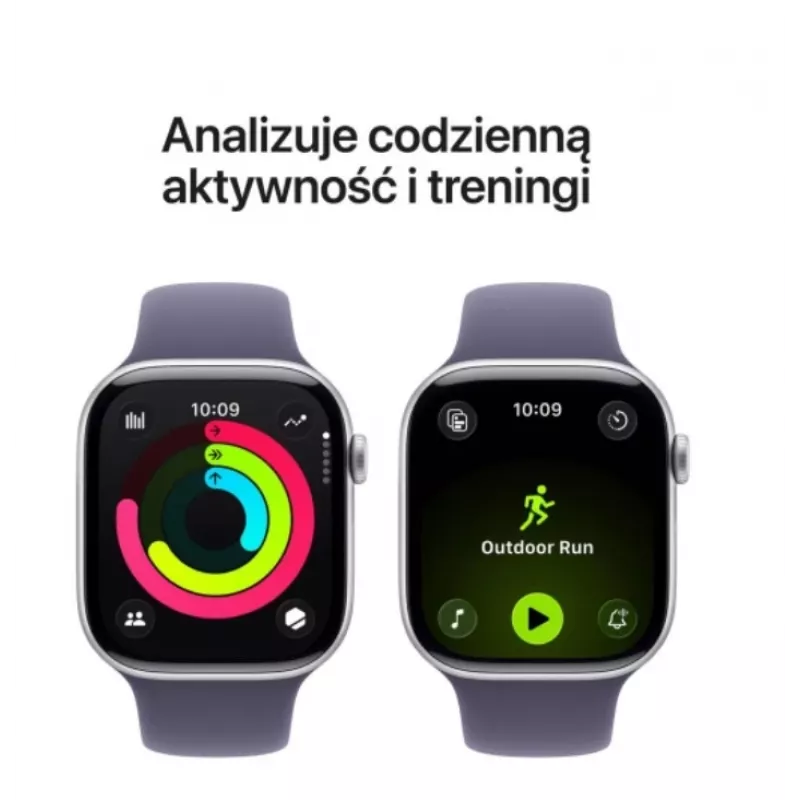 Apple Watch Series 11 GPS + Cellular 42mm caja de aluminio plateado con correa deportiva Purple Fog - M/L