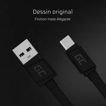 Cable USB-A a USB-C verde Cell KABGC03 — 0,25 m, negro, 480 Mbit/s