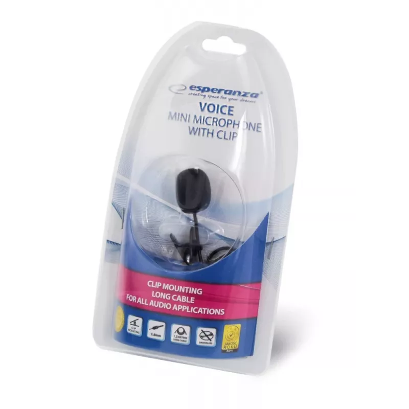 Esperanza EH178 Micrófono con pinza Negro