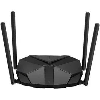 Router de sobremesa MERCUSYS MR85X AX3000 Dualband Wi-Fi 6, 3000 Mbit/s, 4 antenas, 3 puertos Gigabit LAN, negro