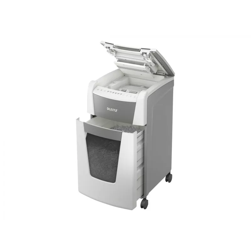 Leitz IQ Autofeed Office 300 destructora de documentos automática P4, corte cruzado, 22 cm, 4 x 30 mm, 60 L, 500 hojas, 55 dB