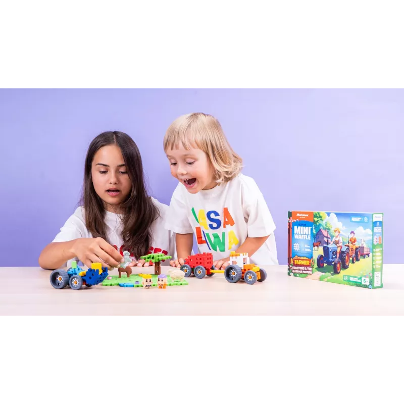 Bloques de construcción Marioinex Farmer Tractor Meadow – 110 piezas, para niños a partir de 6 años, set multicolor