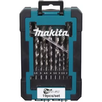 Juego de brocas Makita D-78352 HSS-GS, 19 piezas de brocas helicoidales de acero rápido
