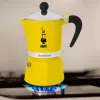Cafetera moka Bialetti Rainbow Negro Amarillo