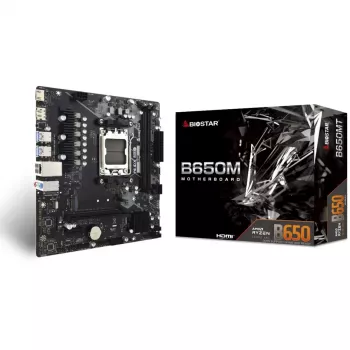 Placa base BIOSTAR B650MT Micro ATX, AMD B650, Socket AM5, DDR5, 2x DIMM, 96GB, 1x M.2, 4x SATA III, Gigabit LAN