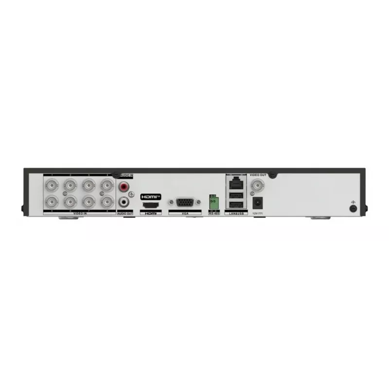 DVR Hikvision Pro Series 8 canales 5 MP 1U H.265 AcuSense, 8 entradas, Gigabit Ethernet, disco duro 12 TB, 12 V, 24 W