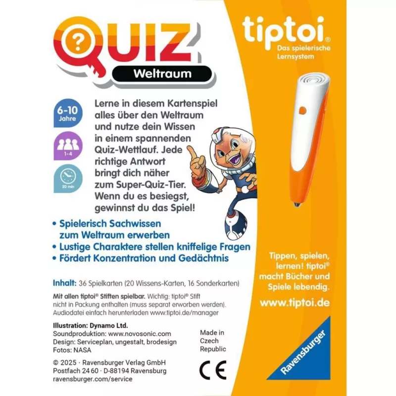 tiptoi Quiz del espacio, juego de preguntas