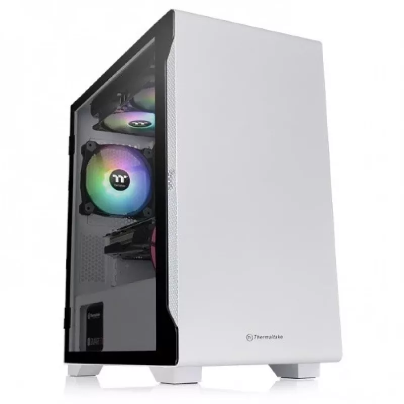 Caja de PC Thermaltake S100 Tempered Glass Snow Edition Micro Tower blanca