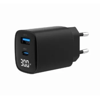 Cargador portátil Gembird TA-UC-PDQC30LCD-BK-01 carga rápida negro