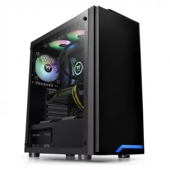 Thermaltake H100 TG torre MIDI negra