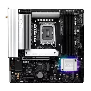 Placa base ASRock B860M Pro RS WiFi — Intel B860, LGA 1851, micro ATX, DDR5, 4 DIMM, 3x M.2, 2.5Gb LAN, Wi‑Fi, Bluetooth