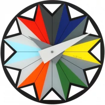 Reloj NeXtime 8163 Circus, Ø43 cm, pared, negro/multicolor