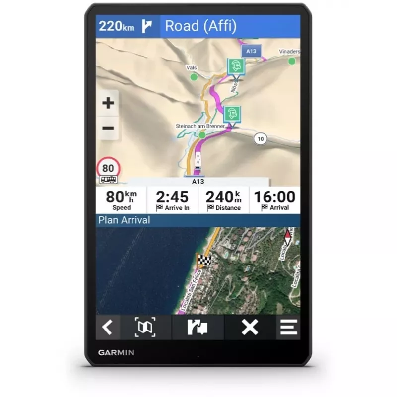 Garmin Camper 1095 MT-D EU navegador para autocaravanas, pantalla táctil 10,1" TFT 1280 x 800, 32 GB, microSD, mapas de Europa, 554 g, negro (010-02749-10)
