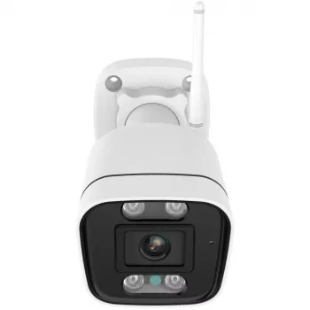 Cámara de vigilancia Wi-Fi Foscam V8P blanca 8MP (3840x2160), WLAN de doble banda, foco y sirena de alarma integrados (V8P-W)
