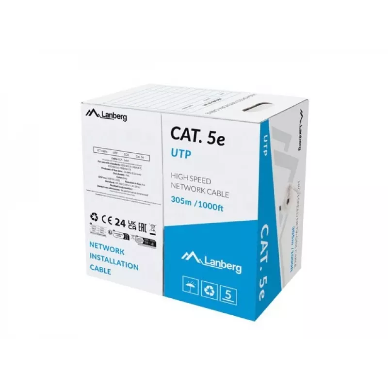 Lanberg LCU5-15CC-0305-S cable de red Gris 305 m Cat.5/Cat.5e U/UTP (UTP)