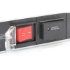 Regleta de enchufes de aluminio Digitus con interruptor, 7 tomas de seguridad, cable de 2 m con protección contra sobretensiones