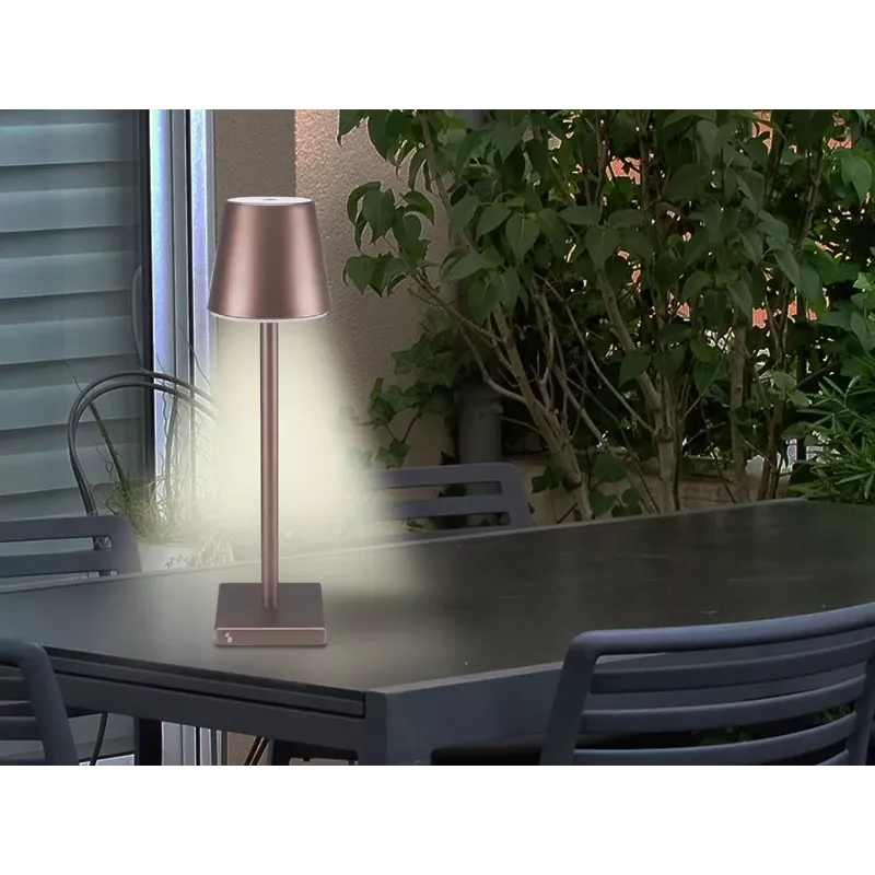 Lámpara de mesa recargable Beper P201UTP103, interruptor táctil, 2 W
