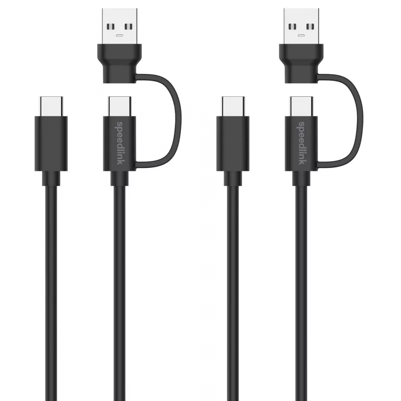 Cable USB 3.2 Gen 1 (3.1 Gen 1) Speedlink SL-460101-BK, 3 m, USB A/USB C a USB C, negro