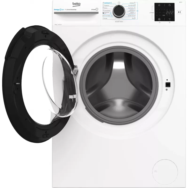 BEKO Lavadora BM3WFSU38413WB, 8 kg, clase energética A, 51,8 cm, 1400 rpm, motor inverter
