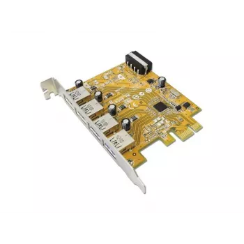 Adaptador tarjeta de interfaz PCIe USB 3.2 Gen 1 (5 Gbit/s) interna — Sunix USB4300N, 78×121×18 mm