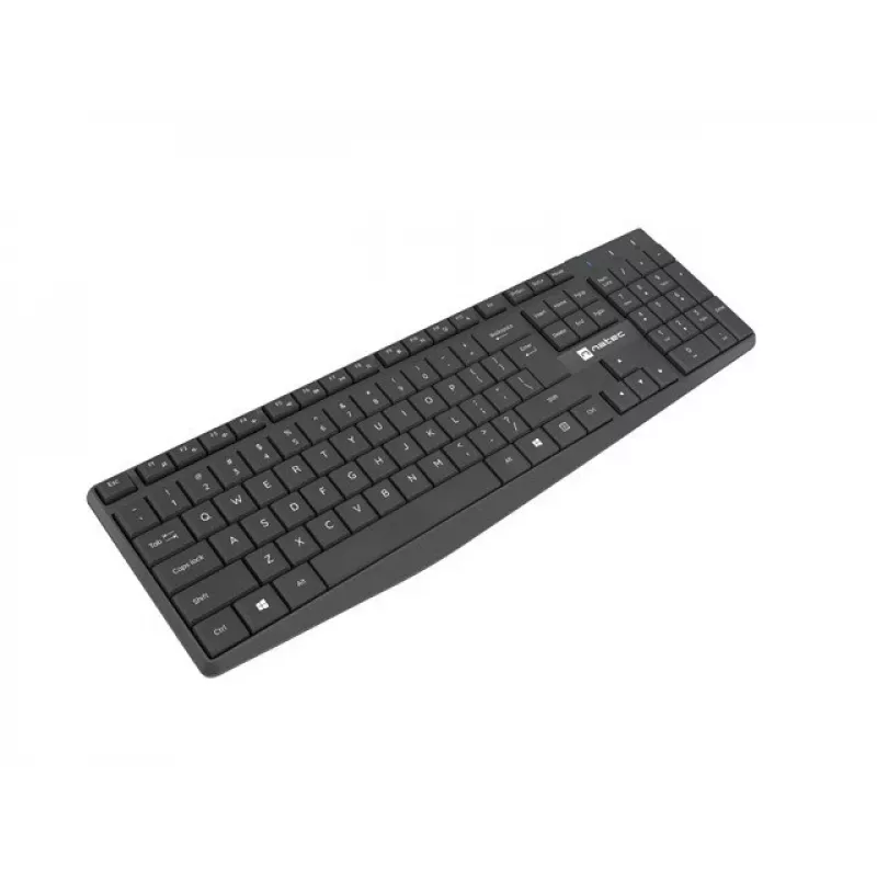 Natec Squid NZB-1989 Kit de teclado y ratón inalámbricos, distribución US, negro