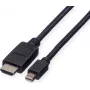 ROLINE Cable Mini DisplayPort, Mini DP-HDTV, ST/ST, negro, 1,5 m