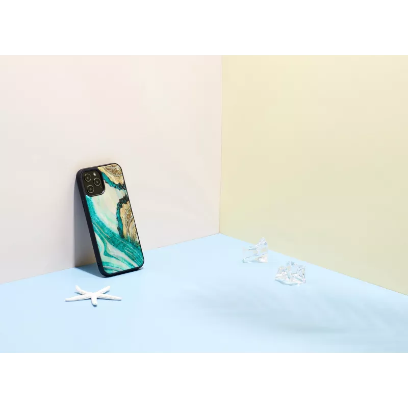 Funda protectora iKins para Apple iPhone 12 Pro Max — diseño aqua ágata