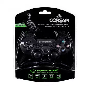 Mando de juegos Esperanza EG106, joystick para PC, PlayStation 2, PlayStation 3, analógico/digital, USB 2.0, negro