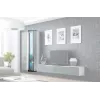 Vitrina Cama VIGO '180' 180/40/30 blanco/gris brillante