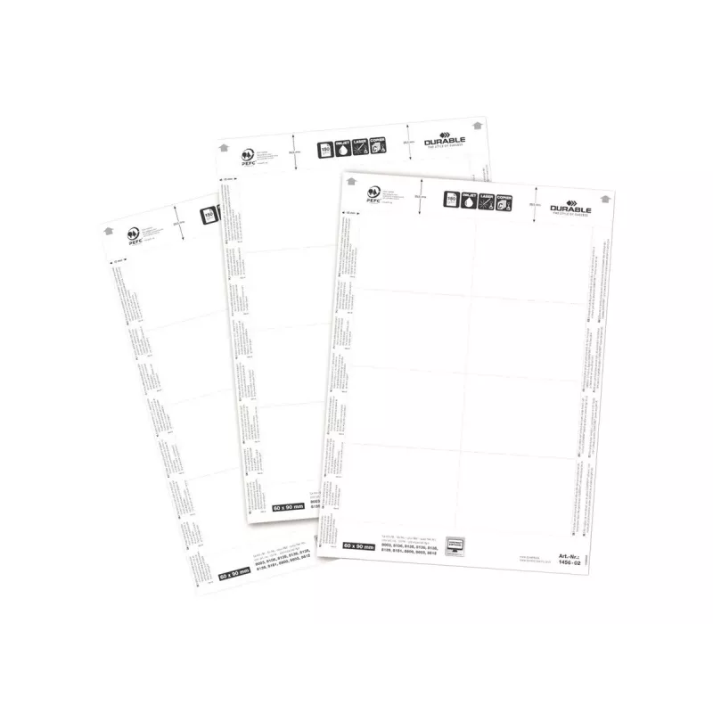 Insertos para placas de identificación Durable 1456-02 60x90 mm blanco