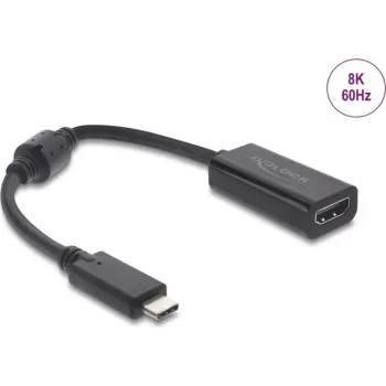 Adaptador USB Type-C a HDMI DELOCK 8K 60 Hz HDR HDCP (DP Alt Mode) negro