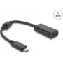 Adaptador USB Type-C a HDMI DELOCK 8K 60 Hz HDR HDCP (DP Alt Mode) negro