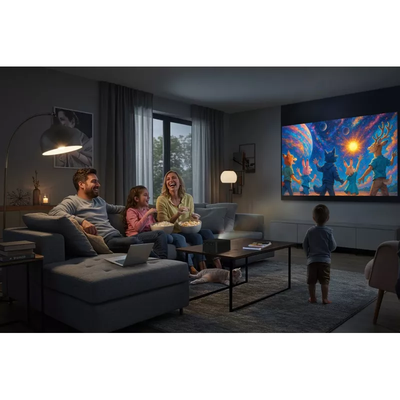 Proyector estándar Optoma Photon Life PK32 con 1100 lúmenes ANSI, DLP, UHD 4K (3840x2160), 3D, negro