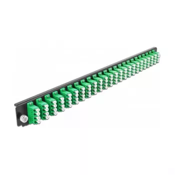 Placa frontal para caja de empalmes DeLOCK 19 pulgadas 43370 24 puertos LC cuádruple verde