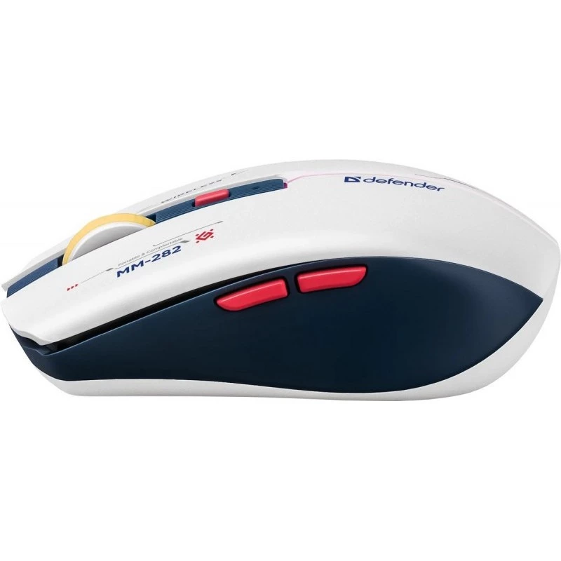 Ratón gaming inalámbrico DEFENDER MM-282 RF — ambidiestro, óptico 1800 DPI, 5 botones, USB, a pilas