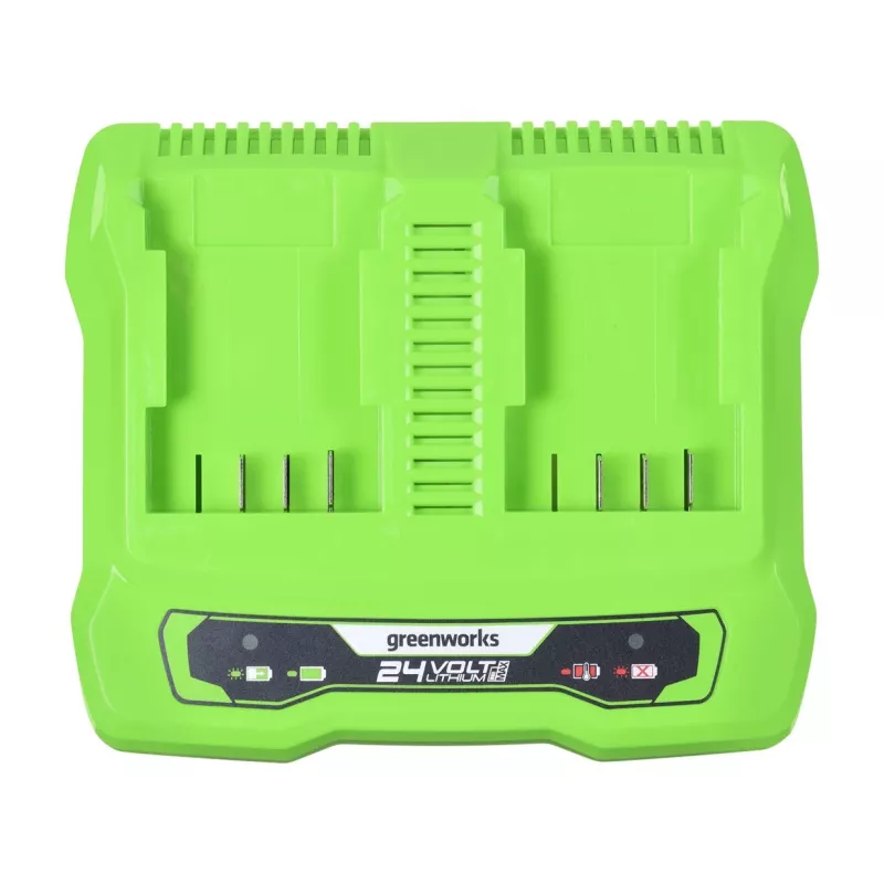 Cargador GreenWorks G24X2UC2 Doble ranura 24V Li-Ion, 4A, 2 celdas, Carga rápida