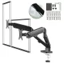 Soporte Maclean para 2 monitores, resorte de gas, 17-32, 2-10 kg, negro, MC-134
