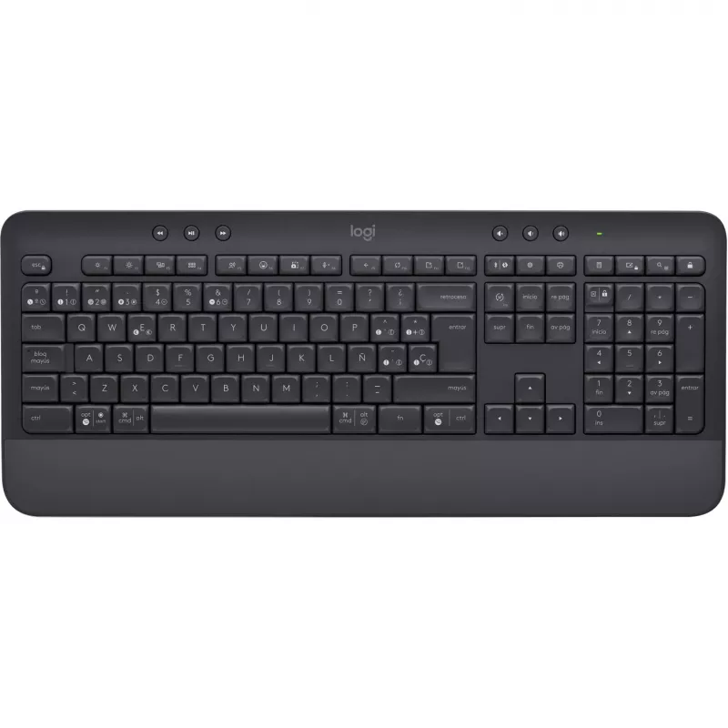 Logitech Signature K650 - Teclado - Inalámbrico - Bluetooth 5.1 - QWERTY - Español - Grafito (920-010917)