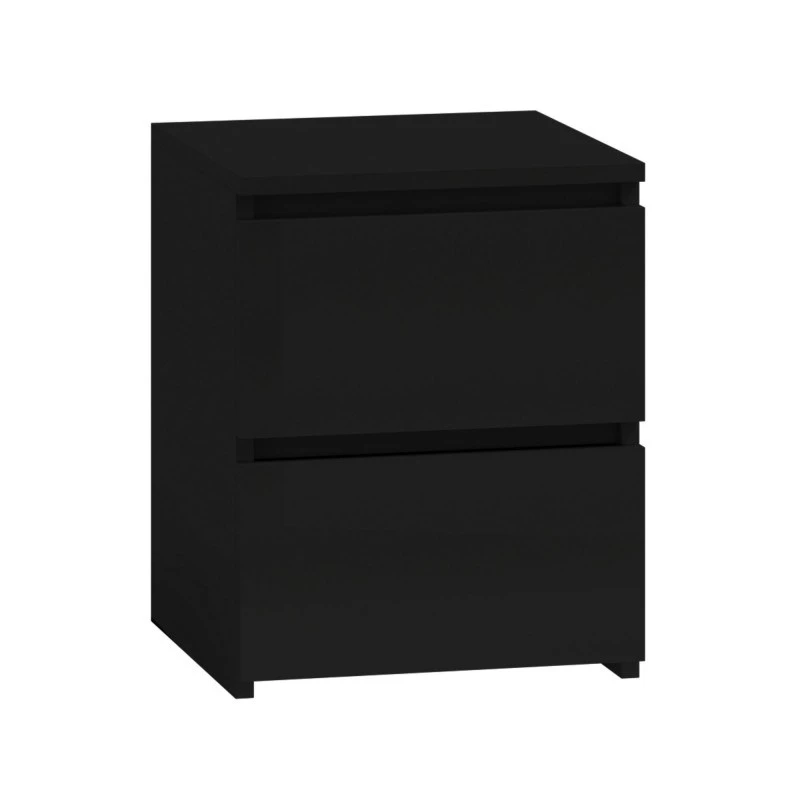 Mesita de noche top e shop M2 CZERŃ, 2 cajones, negro, 300×300×400 mm
