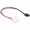 Delock Cable de alimentación conector macho Molex de 4 pines a conector hembra SATA de 6 pines delgado 24 cm