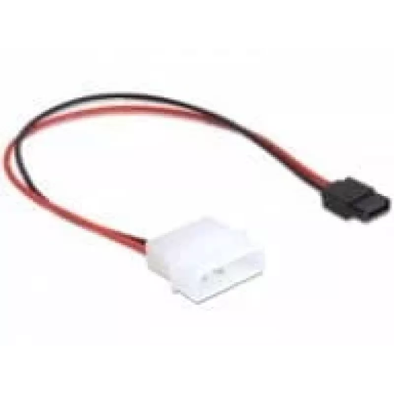 Delock Cable de alimentación conector macho Molex de 4 pines a conector hembra SATA de 6 pines delgado 24 cm
