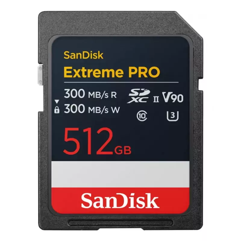 SanDisk Extreme Pro - tarjeta de memoria flash - 512 GB - Video Class V90 / UHS-II U3 / Class10 - SDXC UHS-II