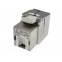 Módulo keystone Alantec MB005-1 plano acero inoxidable RJ-45, conector hembra, Cat6a, AWG 22/24