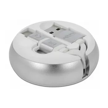 Cable enrollable DeLOCK USB 2.0 2 en 1 Type-A a Micro-B y USB-C™